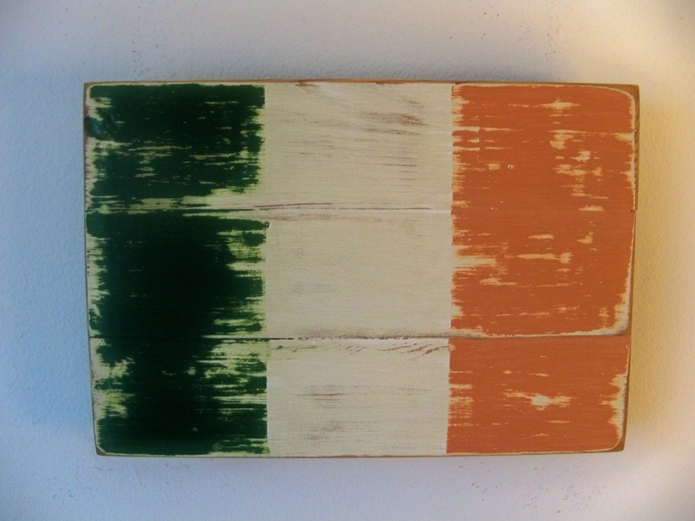 Distressed Irish Flag Wood Wall Hanging