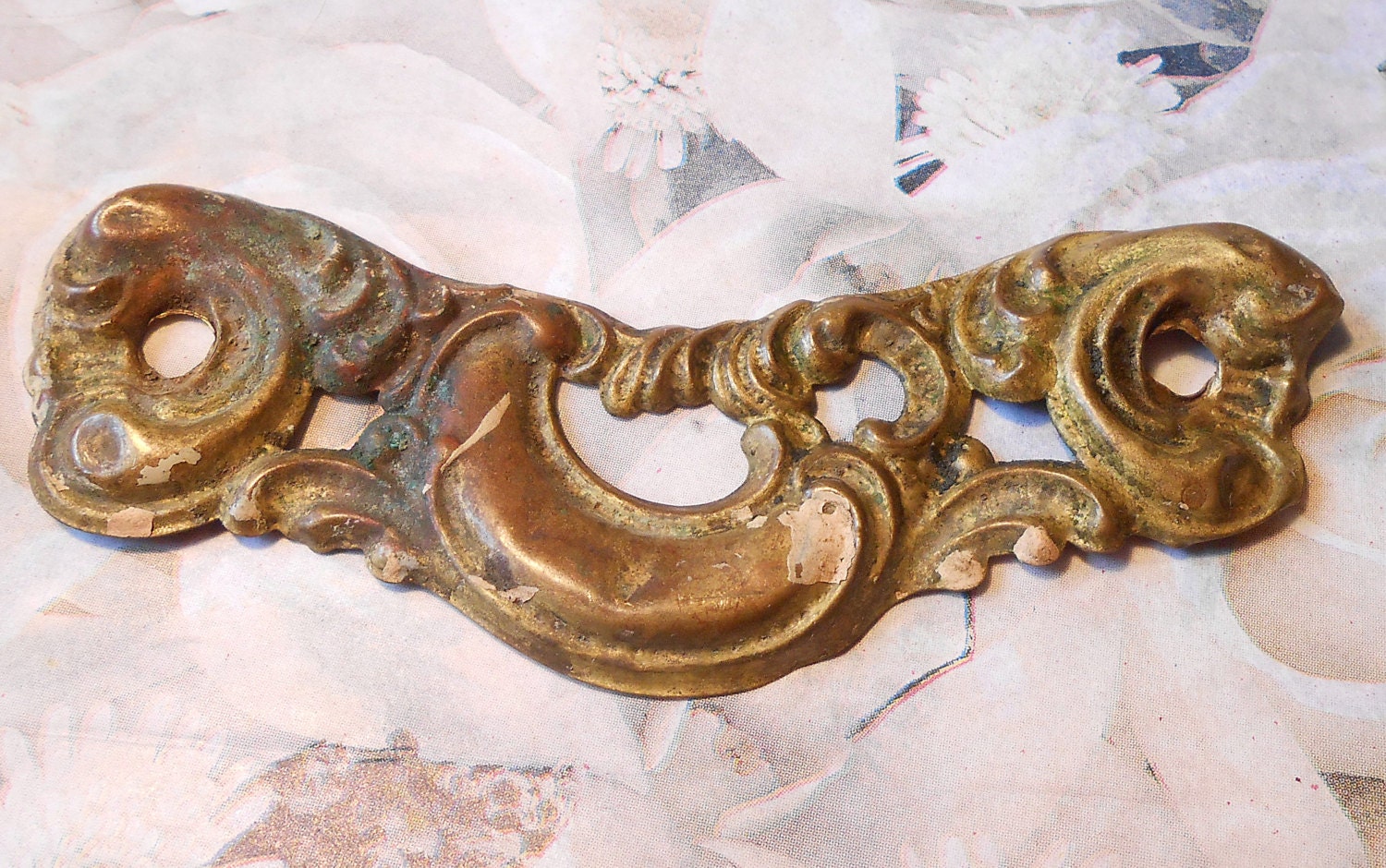 Brass Victorian Drawer Pull Backplates Back Plates by VeronicaS
