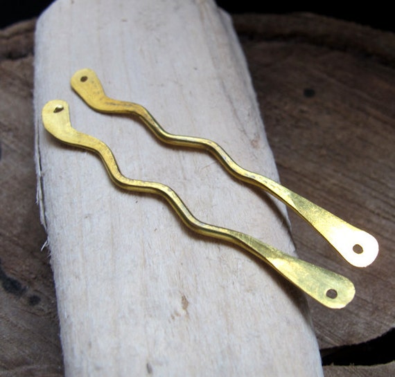 2 Brass Bar Connectors for Necklace Earrings Jewelry Making