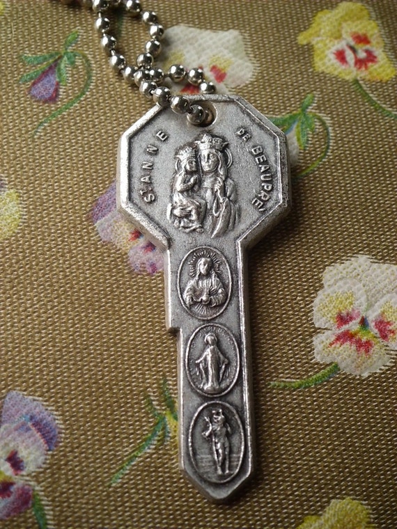Vintage St Anne de Beaupre Religious KEY Medal