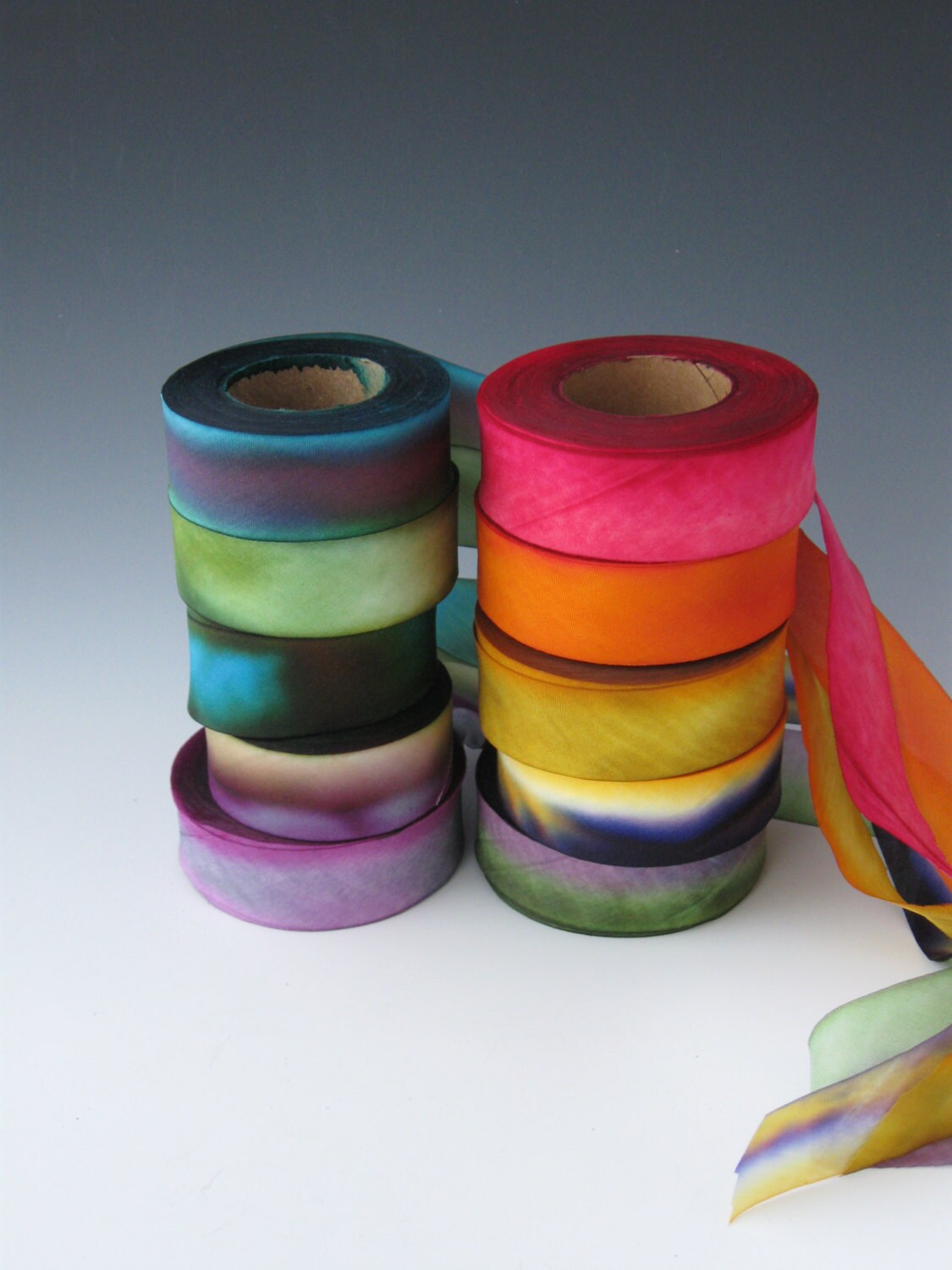A Hanah Hand Dyed Silk Ribbon CollectionHand Dyed Silk