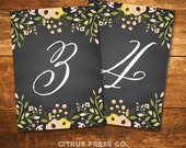 items similar to printable chalkboard table numbers 5x7