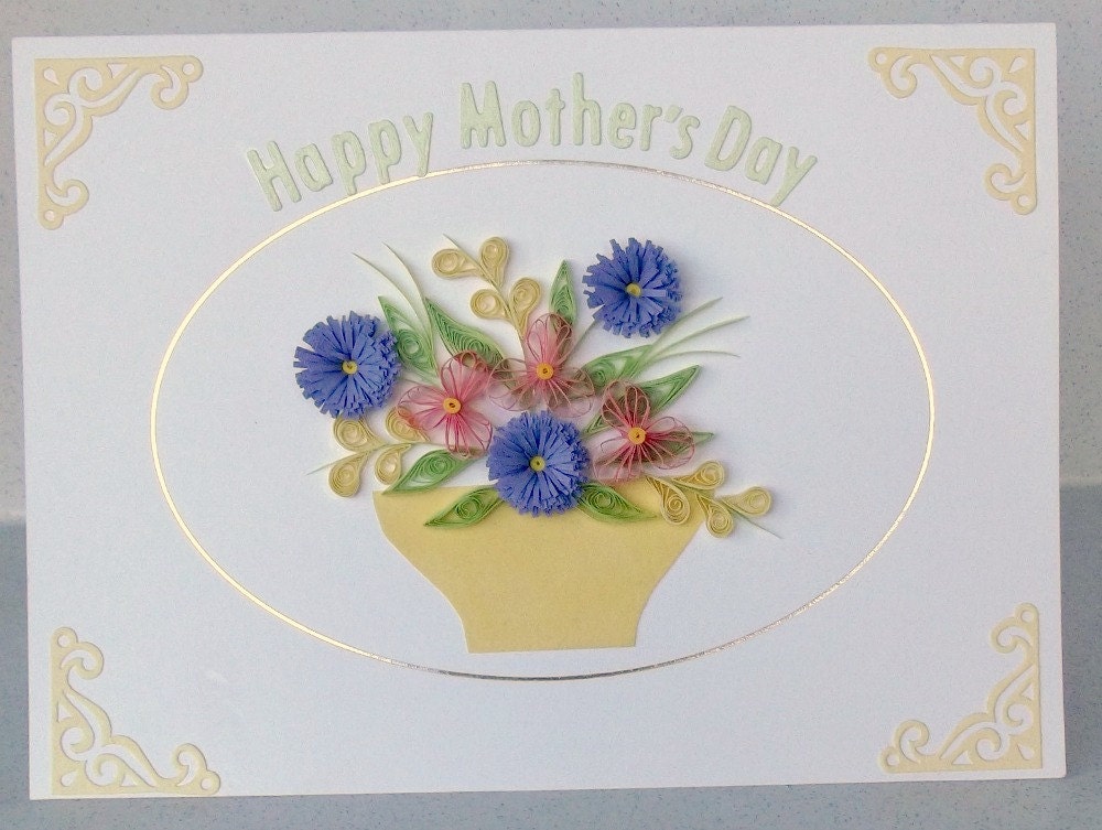 Quilled Mothers Day Card With Quilling Flowers