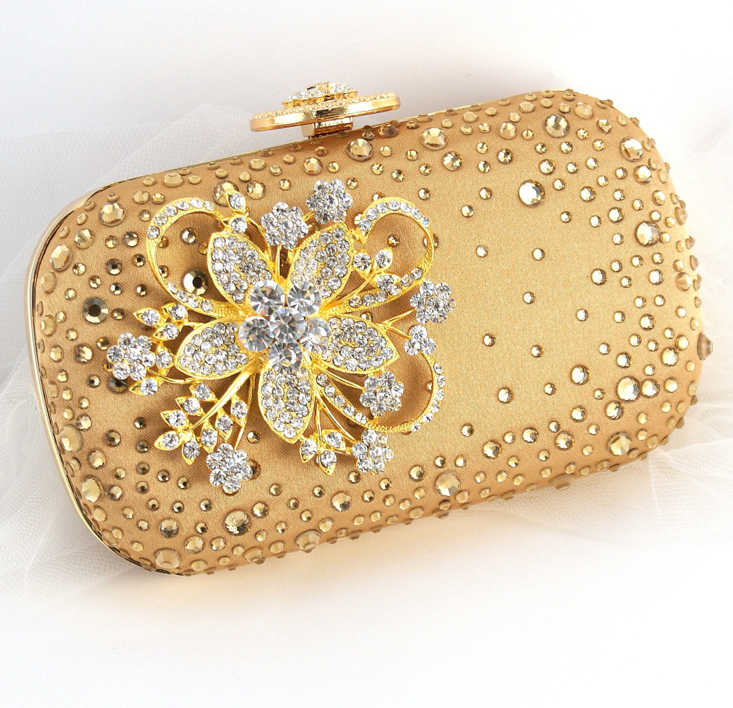 new look gold clutch