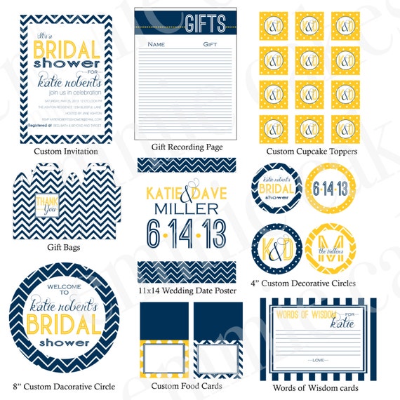 Bridal Shower Printable Kit Custom