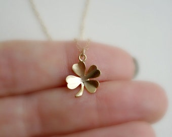 Four Leaf Clover Necklace Gold Minimalist Layered Jewelry Choose Your Pendant Shamrock, Camera, Anchor, Heart, Honey Comb