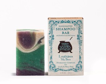 Lavender & Tea Tree Shampoo Bar - 1.75 oz. - Hydration Formula for Curly/Wavy Hair