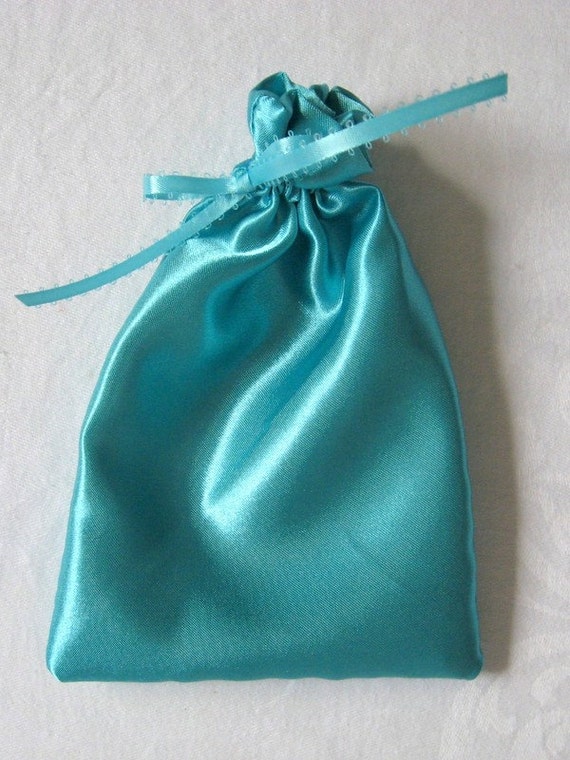 Teal Satin Gift Bag