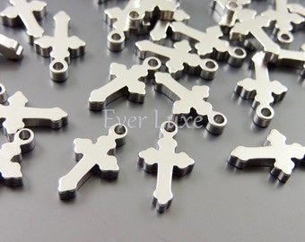 tiny cross charms charm  Unique act cross for gold pendants tiny abstr cross making  small /