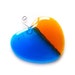 Heart Sun Catcher, Blue and Orange, Bright, Fused Glass