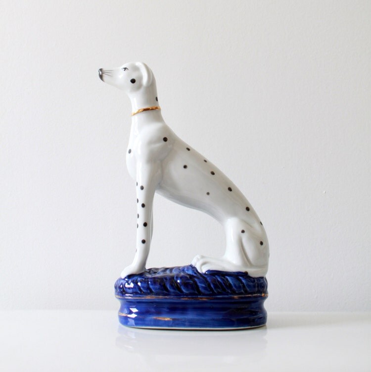 Vintage Ceramic Dalmatian Dog Figurine by FullCircleRetro on Etsy