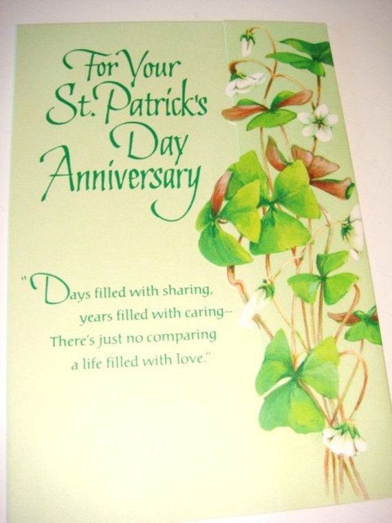 St Patrick's Day Anniversary Greeting Card by Kleymannscloset