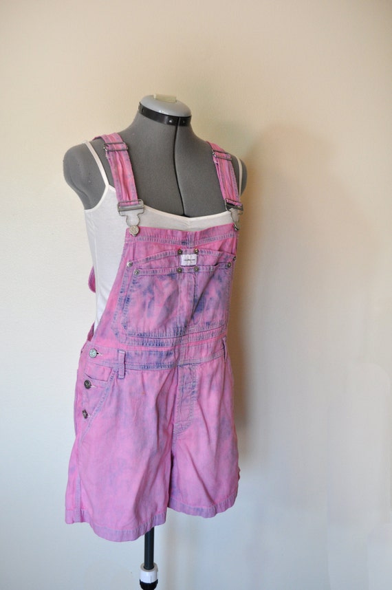 Pink Bib OVERALLS Hand Dyed Pastel Pink Calvin Klein Denim