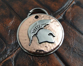 Dog ID Tag Spartan Helmet-Custom Dog Tag-Pet ID Tag-Handmade Dog Collar ID Tag-Spartan Helmet Dog Tag