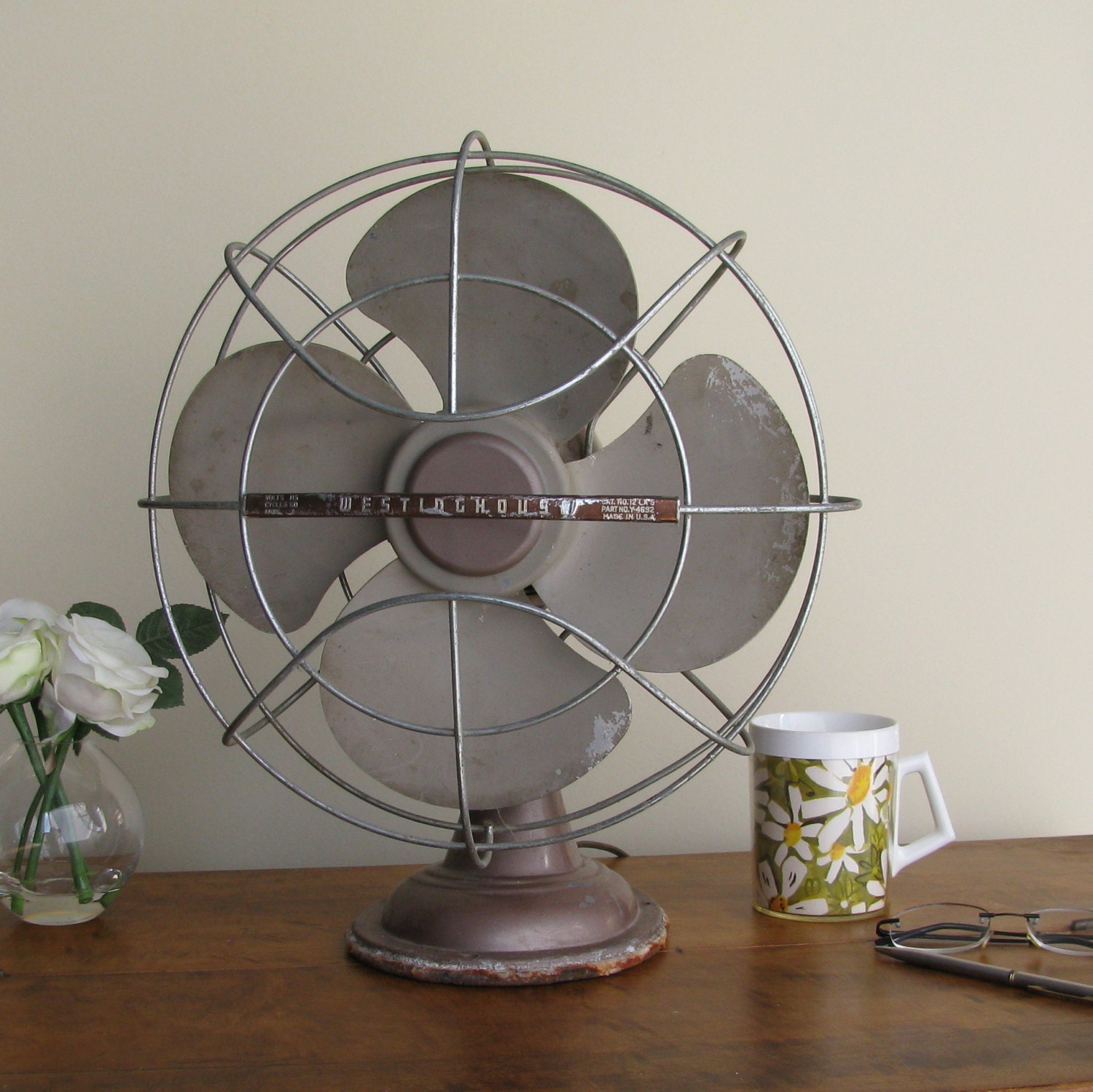 vintage fan Westinghouse Industrial Decor MidCentury Fan