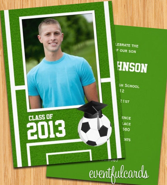 Class of 2013 Soccer Graduation Invitation - Print at Home or E-card Il_570xn