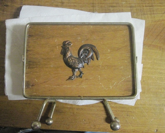 Rooster napkin holder mid century modern vintage