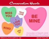 Conversation Hearts Candy Clipart - Digital Clip Art Graphics for Personal or Commercial Use Il_170x135