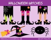 Halloween Witches Clipart - Digital Clip Art Graphics for Personal or Commercial Use Il_170x135