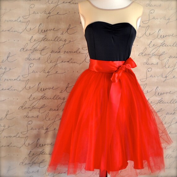 satin and tulle skirt