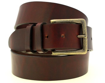 1 1/2 Harness Leather Belt in Tan with by OrionLeatherCompany