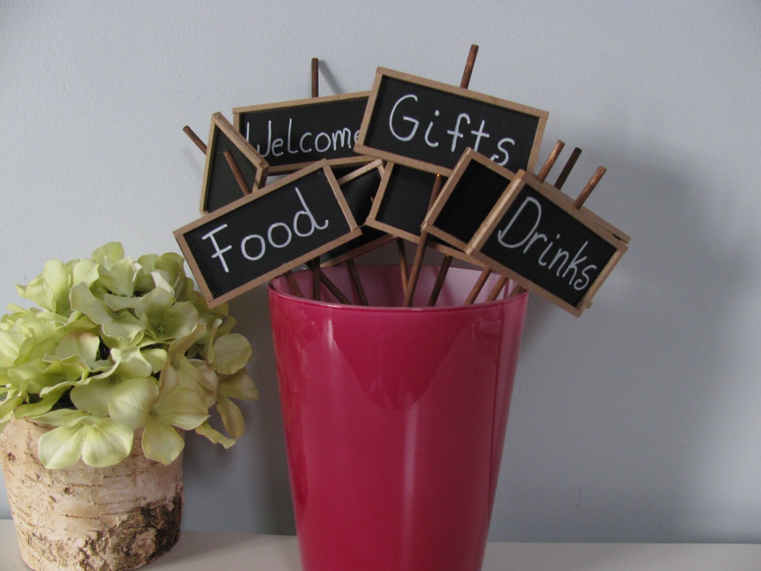 Chalkboard Signs on Stick Photo Booth Props Reception Buffet