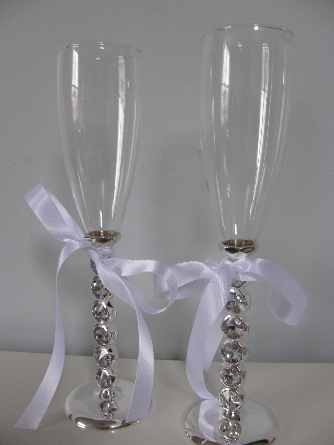 Wedding Cake Serving Set and Toasting Glasses by astylishdesign