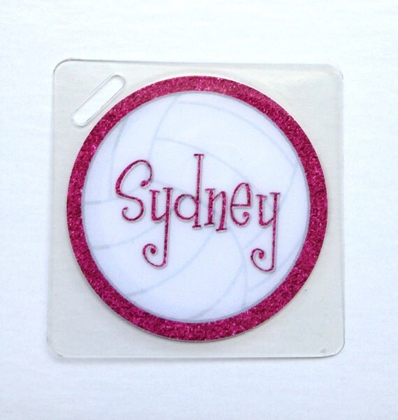 Volleyball Bag Tag Volleyball Party Favor Personalized Bag Tag