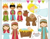 Christmas Nativity Cute Christmas Digital Clipart for Commercial or Personal Use, Christmas Clipart, Christmas Graphics Il_170x135