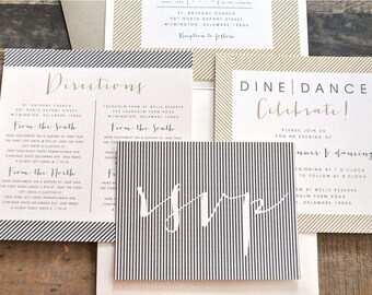 Ellie Pocketfold Wedding Invitation Suite With Twine Tie Band Stripes Ivory Gold Ellie Pocketfold Wedding Invitation Suite With Twine Tie Band Stripes Ivory Gold
