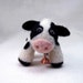 Black and White Cow Sculpture, Posable and Jointed Wool Figurine, Needle Felted Wool Art for Charity