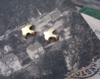 gold plated studs / gold earrings / bird earrings / LITTLE BIRDIES