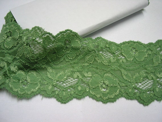 Stretch Lace 3 Yards Of Lime Green Lace