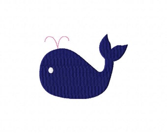 Whale MINI Filled Stitch Machine Embroidery Design INSTANT DOWNLOAD