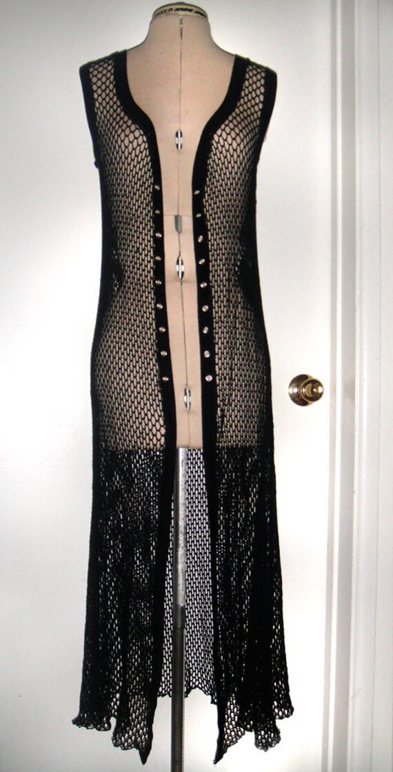 long black mesh robe