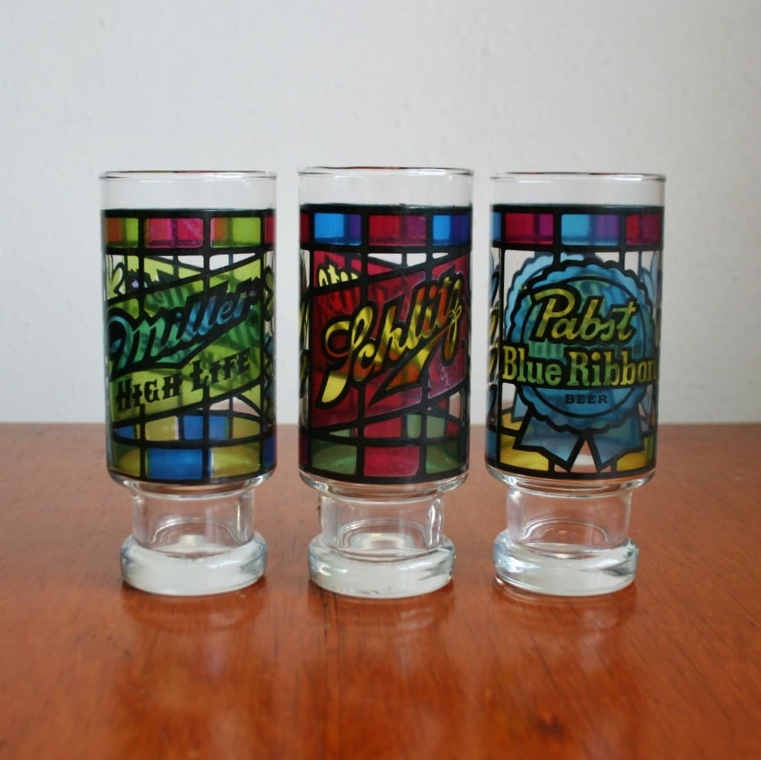 Retro PBR Beer Glass Stained Glass