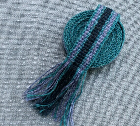 Inkle Weaving Inkle Band Inkle Trim Teal Indigo and