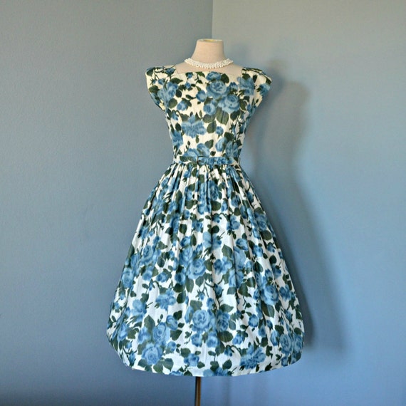Vintage 1950s Party Dress...Darling Polished Cotton by deomas