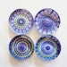 Large Glass Magnet Set of 4- Rich Blue Mandala