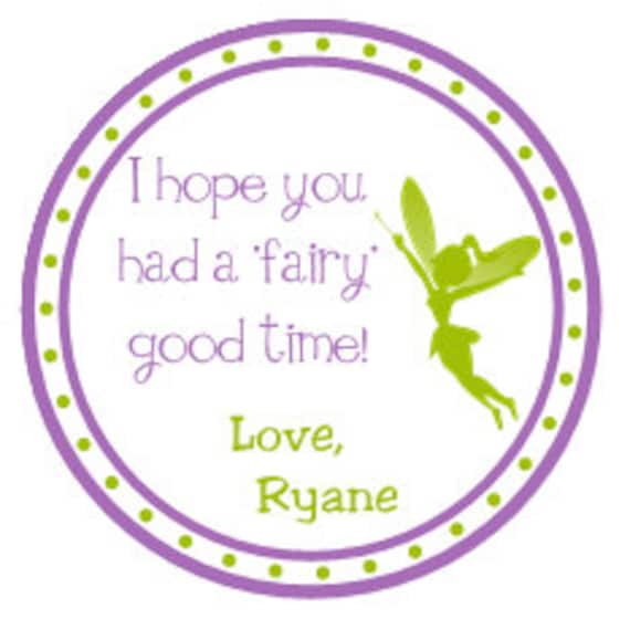 Items similar to Fairy Party Themed Birthday Party Favor Tags or ...