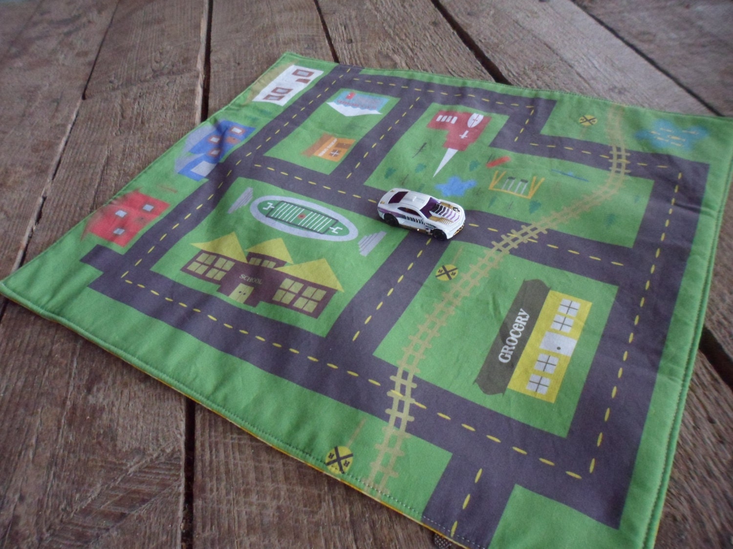 Fabric Take Along Car Play Mat imaginative play by AllAboutKraft