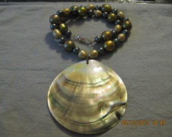 ON SALE: Pearls, Beads, and Shell Necklace