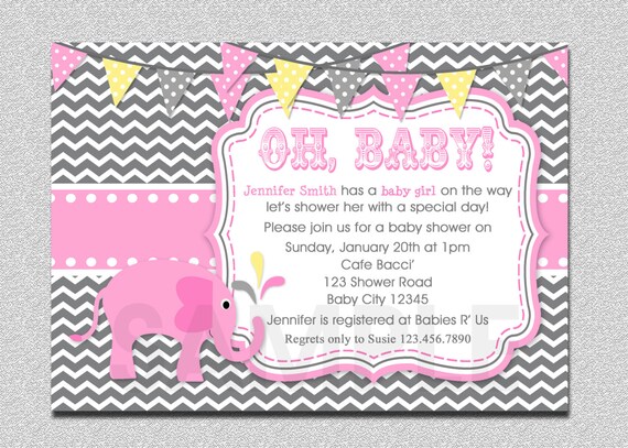 Elephant Baby Shower Invitation Elephant Shower Invitation Il_570xn