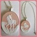 Unicorn Cameo Necklace Pastel Peach