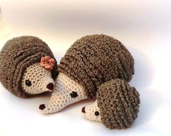 Hedgehog family amigurumi PDF crochet pattern
