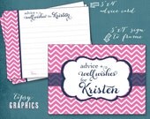 Navy & Pink Fancy Chevron Advice and Well Wishes. Printable Cards. Any colors by Tipsy Graphics. Great for Recipe cards too Il_170x135