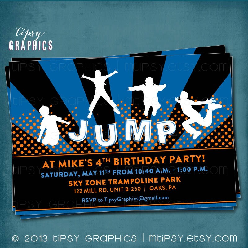 Trampoline Birthday Party Invitations 9