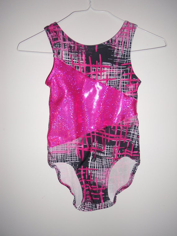 Hot pink and black girls leotard with a matching by micksmakings