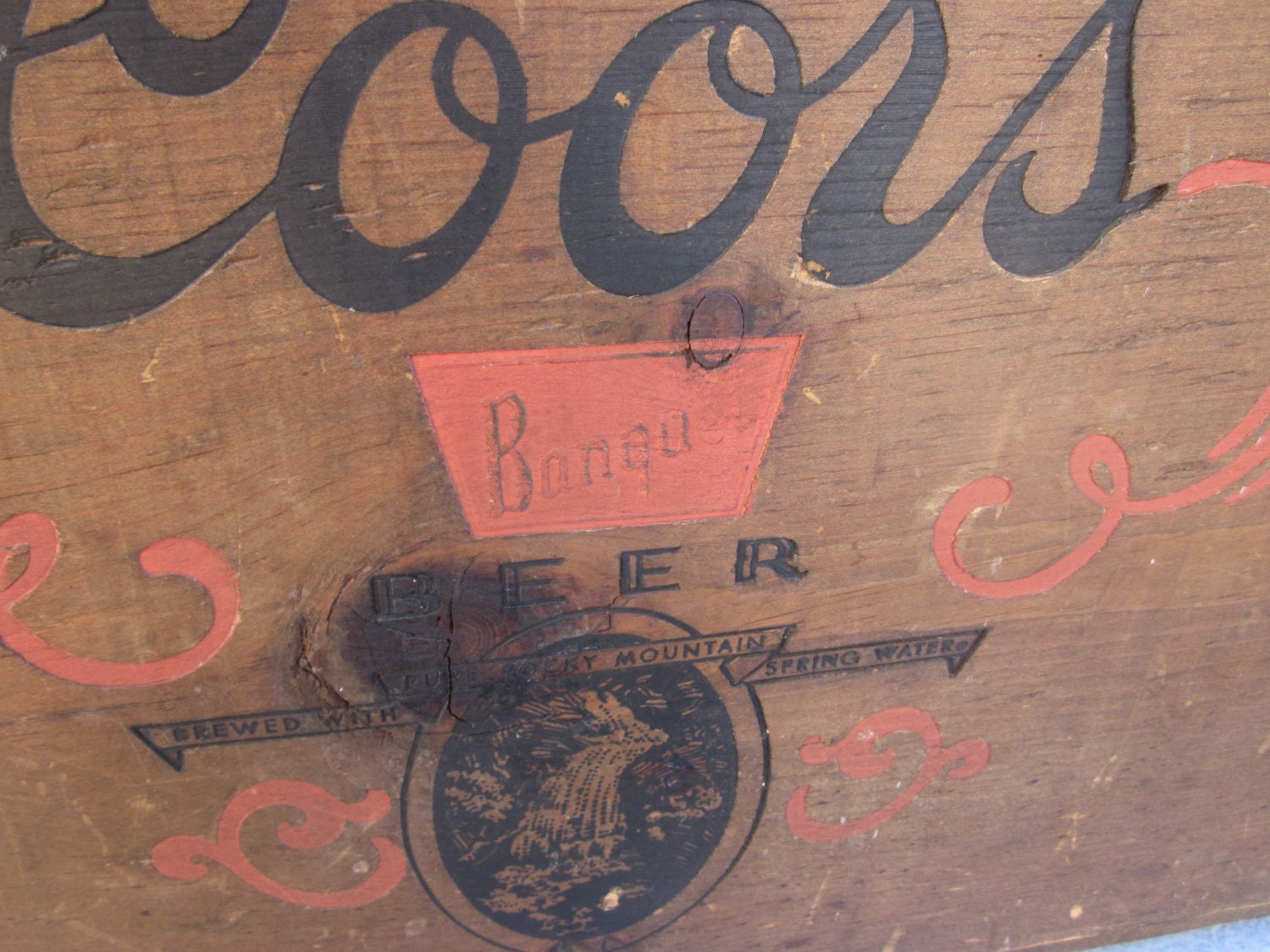 Vintage COORS beer crate beer box TRUNK w/ lid Antique Wooden