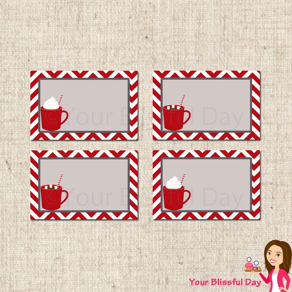 PRINTABLE Hot Chocolate Party Label Tents Il_570xn
